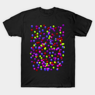 Coloured snow balls fall T-Shirt